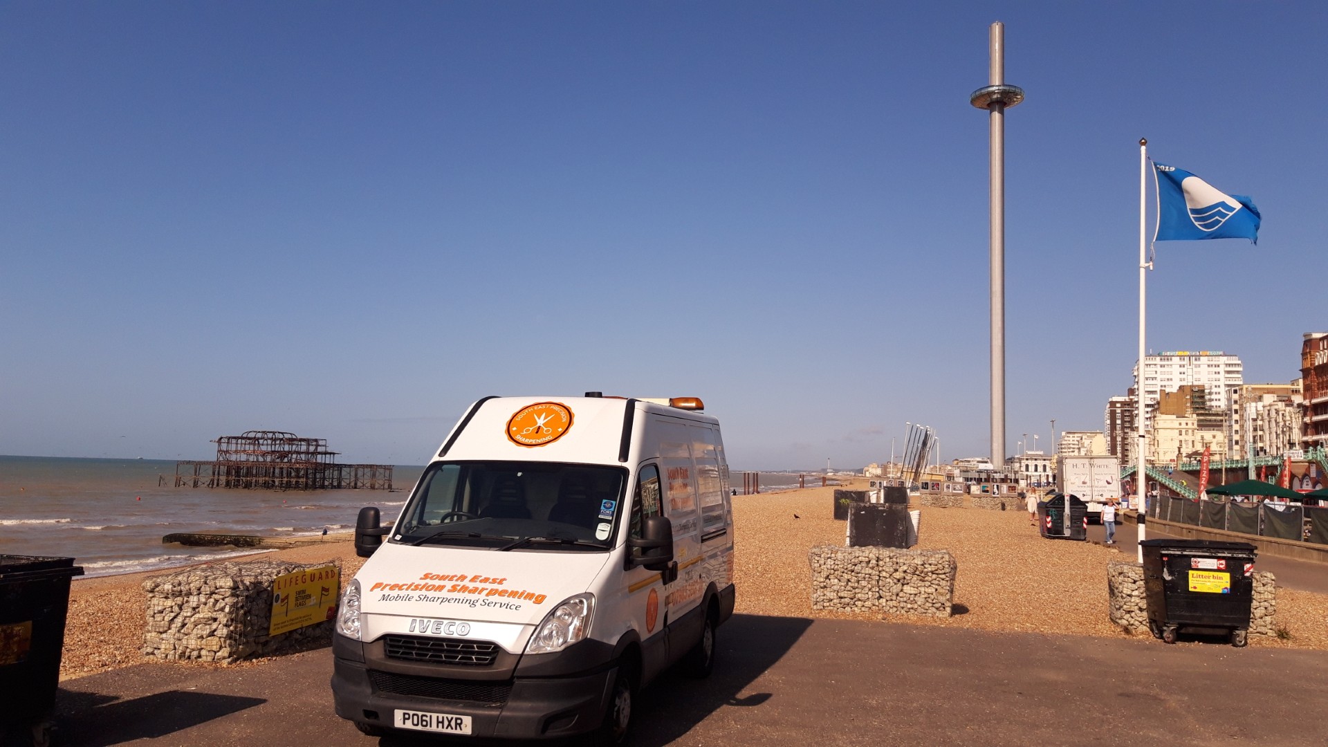 South East Precision Sharpening van at Brighton seafront